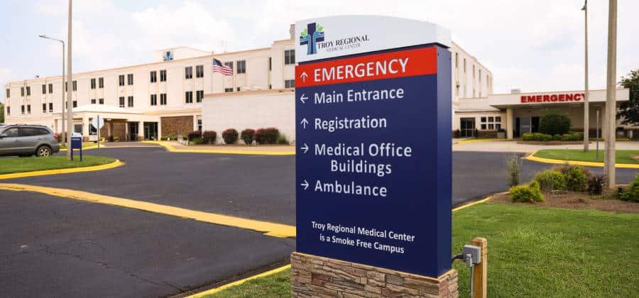 a sign on the side of a road